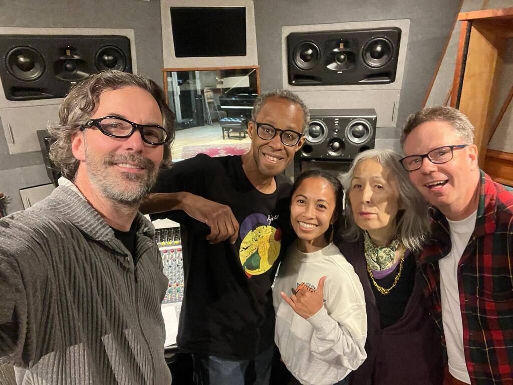 MarcUrselli's tweet photo. Great session today at #EastSideSound @eastsidesoundstudio producing new material with British composer #PeteMWyer with #MatthewShipp on piano, #MaryRoseGo on spoken word and operatic vocals and writer/poet #YukoOtomo contributing her own words and those… https://t.co/qRsOG5cvQM https://t.co/K18cvDWoP0