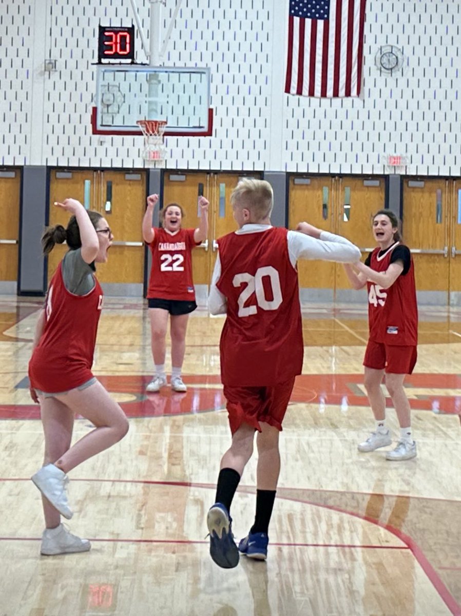 This sums up the excitement behind unified sports! Everyone is pumped after a made foul shot! Next game: 4:30 pm on Thursday at the Academy Main Gym. Let’s fill the stands! @CABravesUnified #CanandaiguaProud