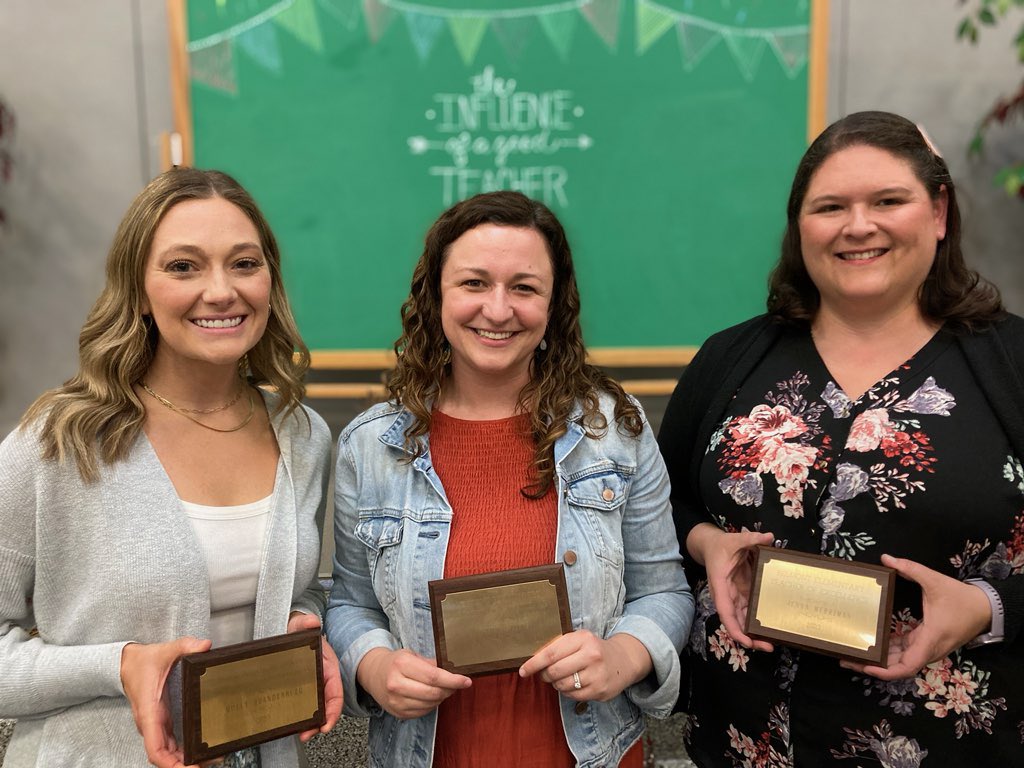 BEBulldogs's tweet photo. Congrats to Belmont’s 2023 Teacher of Excellence award winners: Molly Brandenburg, Emily Stiles & Jenna Merriman #usd232 #BEBulldogs https://t.co/6bch1AsQGc