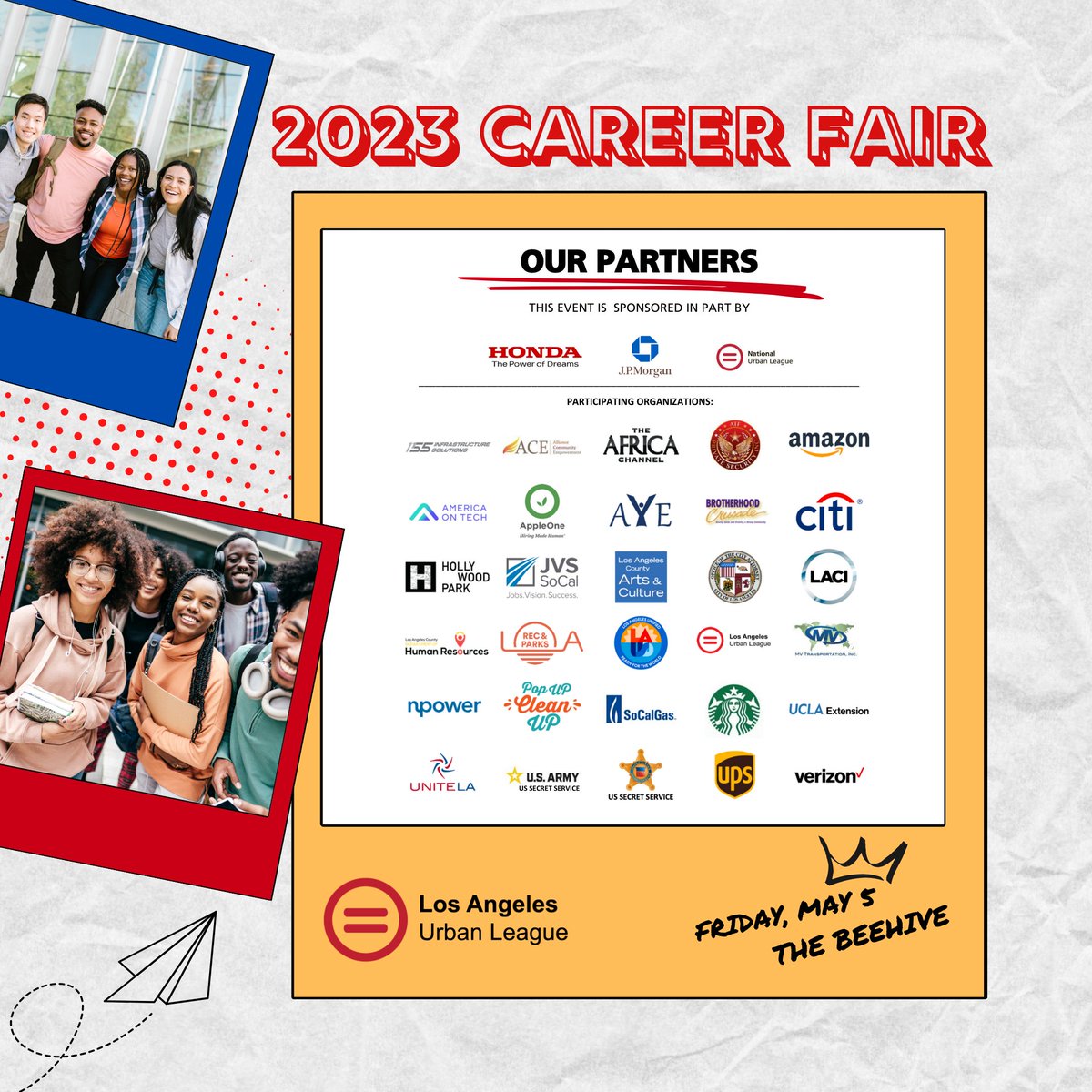 ICYMI: The community came through for last Friday's Career Fair! Thank you to our event sponsors and hiring partners for helping to make this a fantastic turnout. Because of you, we were able to connect our talented youth with diverse opportunities across Los Angeles 👏🏽👏🏿👏🏾