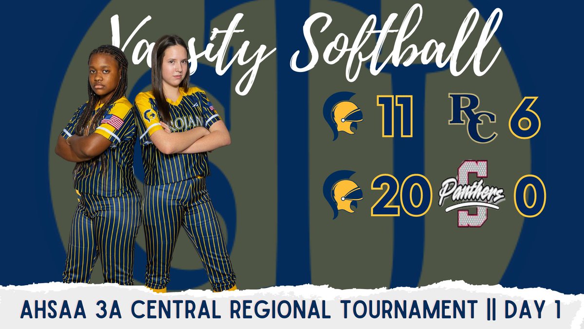 AHSAA 3A Central Regional Tournament Results |
Day 1

STJ with two wins over Randolph County and Southside Selma.  

STJ will play tomorrow morning vs. Beulah at 10:45 a.m. at Lagoon Park.  Winner punches their ticket to state.