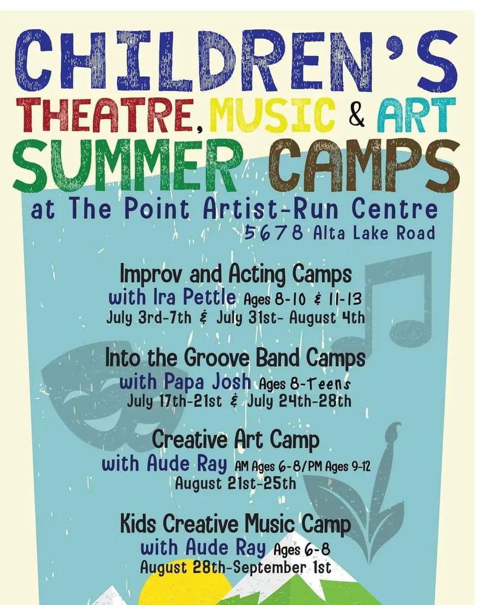 ThePointArts's tweet photo. JUST 5 MORE SLEEPS!
Registration for Children’s Summer Camps is open!
Book your kids in now and save!!!
For more info and registration:
https://t.co/0lho4tHUn2

Early bird pricing until May 14th

#GetToThePoint
#ChildrensSummerCamps
#LifeIsBetterWithArt https://t.co/bKCvBDrBzg