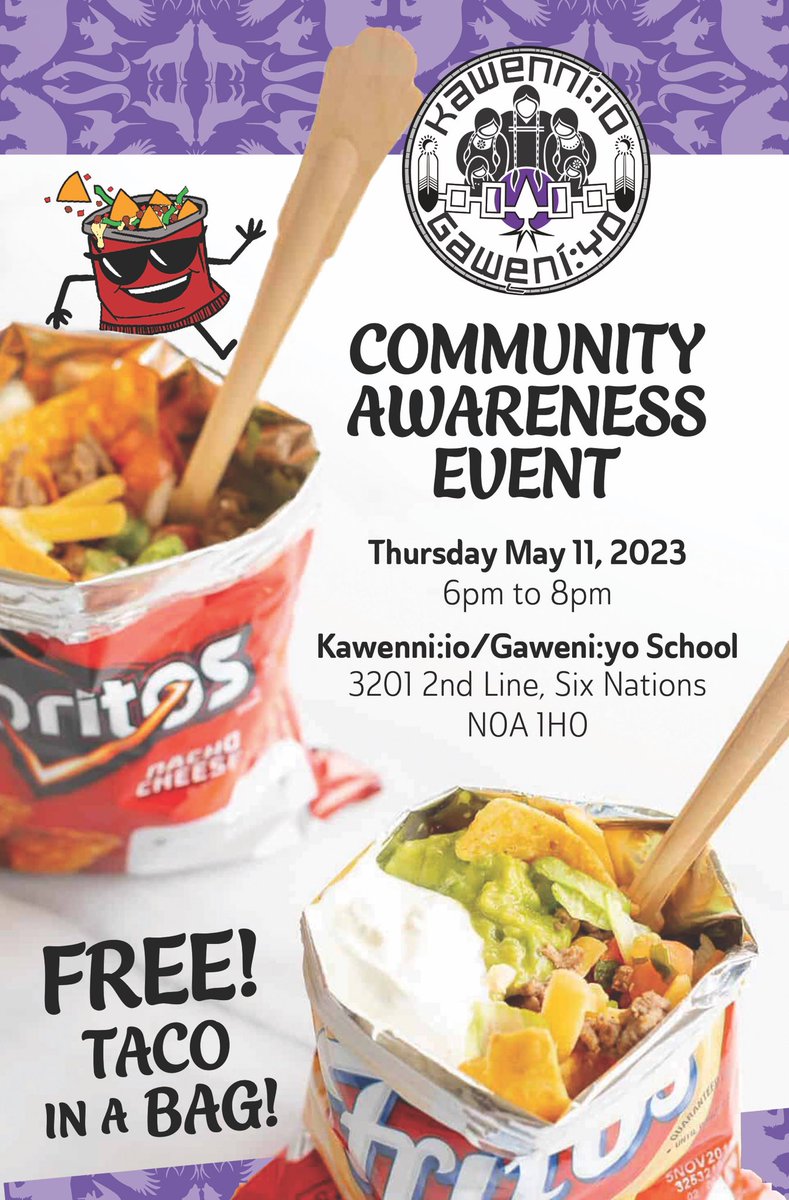 HAPPY COMMUNITY AWARENESS 2023!

Stop by the school this Thursday May 11, 2023 for 6pm!

FREE TACO IN A BAG!!