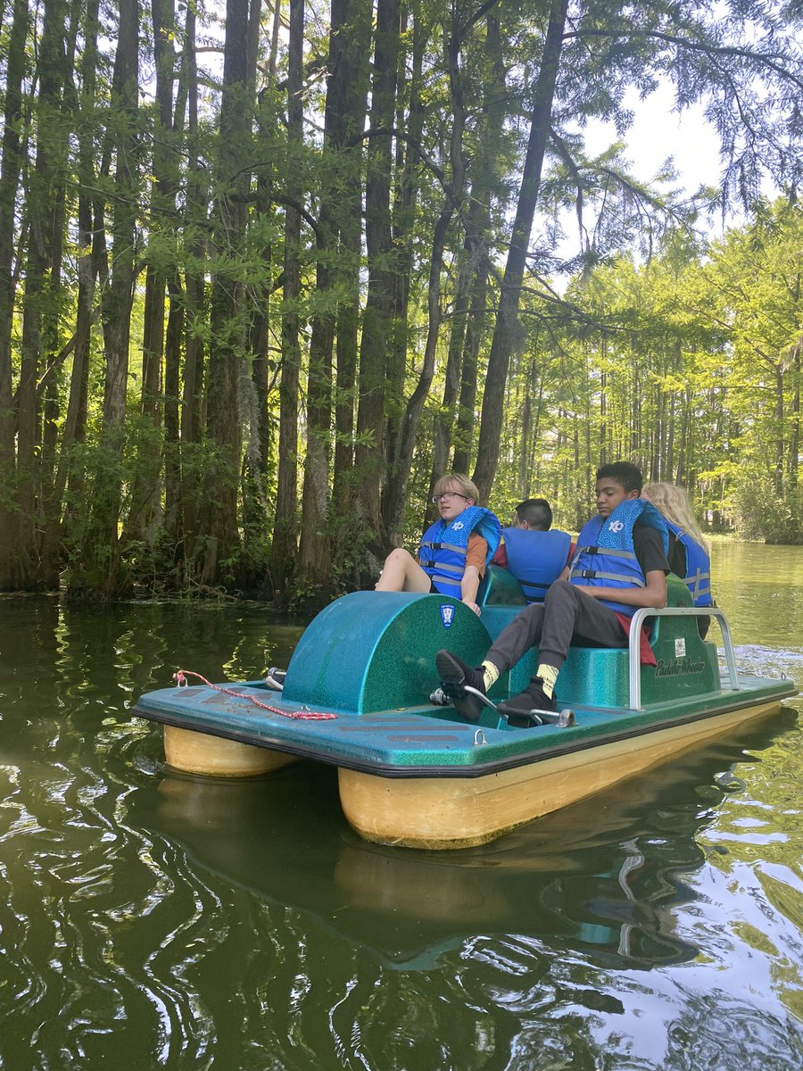 msconnersmiddle's tweet photo. Field trip fun with my sweet homeroom kids!! We learned about food webs, our local ecosystem, and saw an alligator from our paddle boats! https://t.co/ntq3Oiav8a