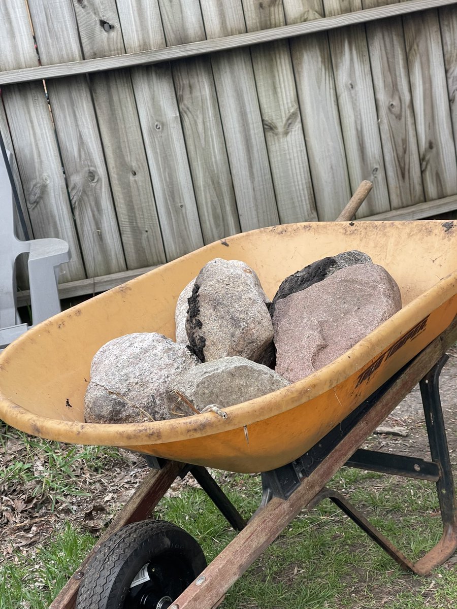 I have been working on an utter nightmare of an issue at work for over six months.  We have now stumped multiple engineers.  I am not used to this, so I am countering my feelings of ineptitude with manual labor.  Today was fixing my wheelbarrow then using it to move heavy things.