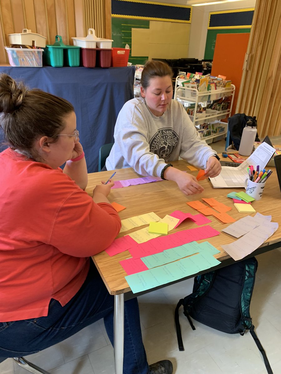 l_burym's tweet photo. Teacher brains hard at work today. Collaboratively planning for spiralling math out comes in MY classes #numeracygoals #pssd #leask thanks to our LSF @FischerD91 for working with our teachers today @MrsSirois @mrs_murrays https://t.co/nZ0tIyFXsh