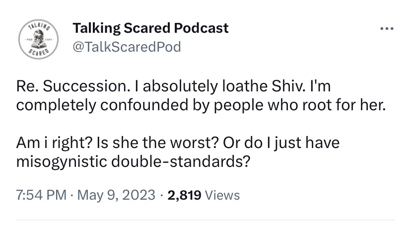 The whole idea of ‘rooting’ for a character in Succession is a misapprehension of drama (and that show in particular). I hate this website.