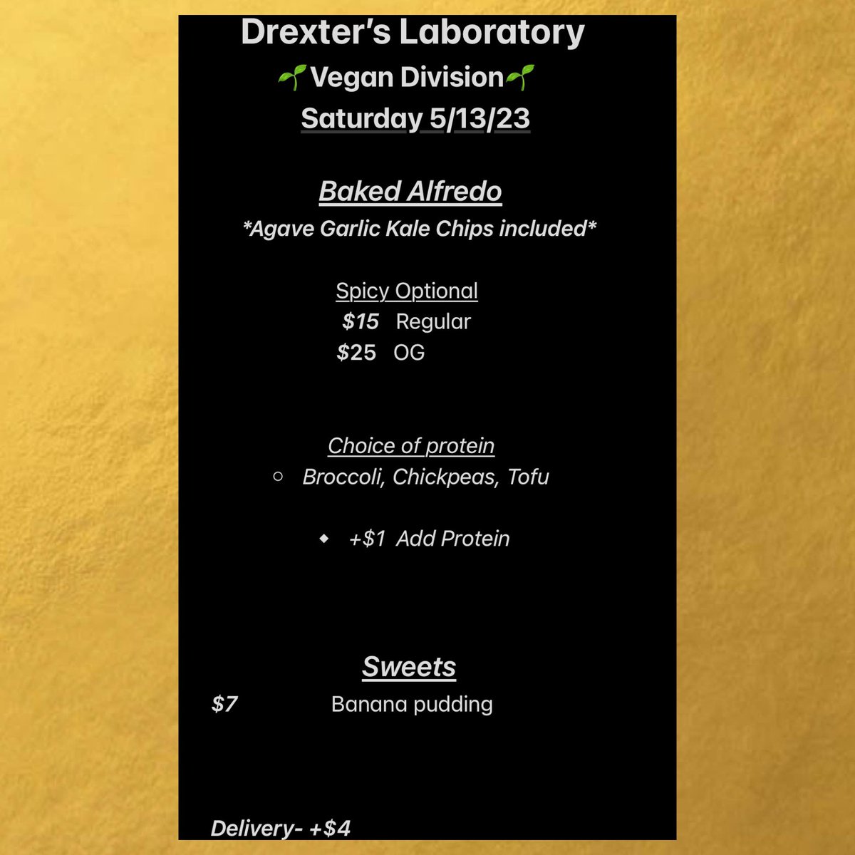 ChefBoyarDrex's tweet photo. Baked Alfredo &amp; Banana Pudding

Will be serving on Saturday, 5/13. Accepting orders until Friday, 5/12, 10:30pm

Denton pickup/delivery(+$4) only https://t.co/qPYCY3TLUI
