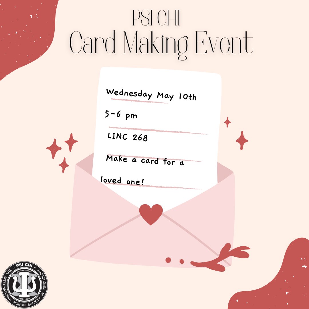 Join us for our card making event tomorrow at 5pm in LINC 268!