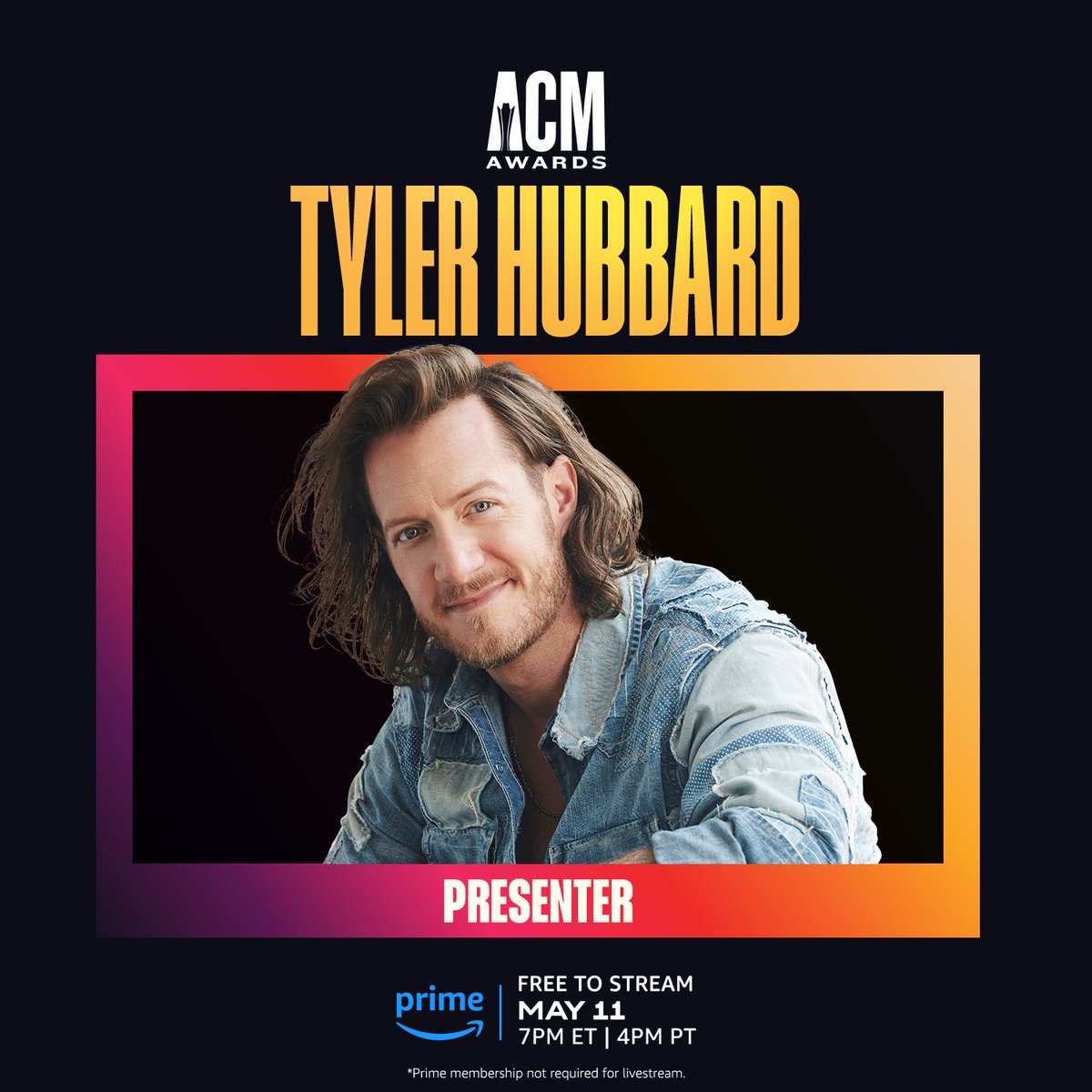 Can’t wait to present at this year’s <a href="/ACMawards/">ACM Awards</a>! Free to stream this Thursday on <a href="/PrimeVideo/">Prime Video</a> amazon.com/ACMawards