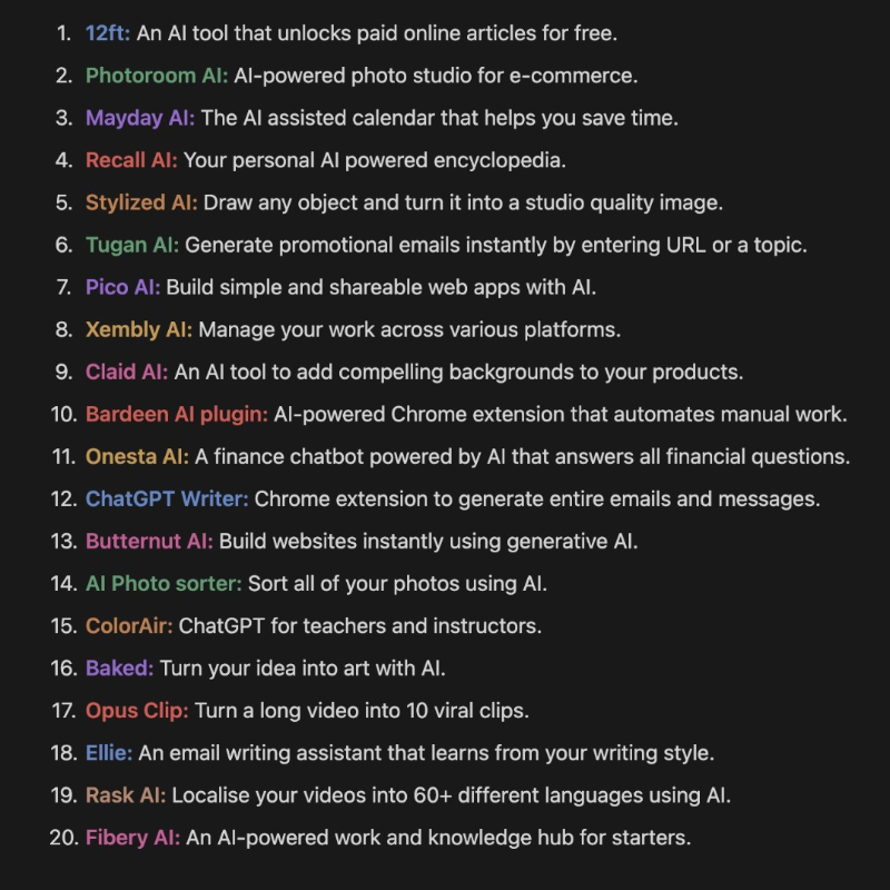 heykahn's tweet photo. If you're not using AI, you're falling behind. 

Here are 20 AI tools to future-proof yourself. Get more tools like this by signing up to Superhuman AI--the world’s biggest AI newsletter.