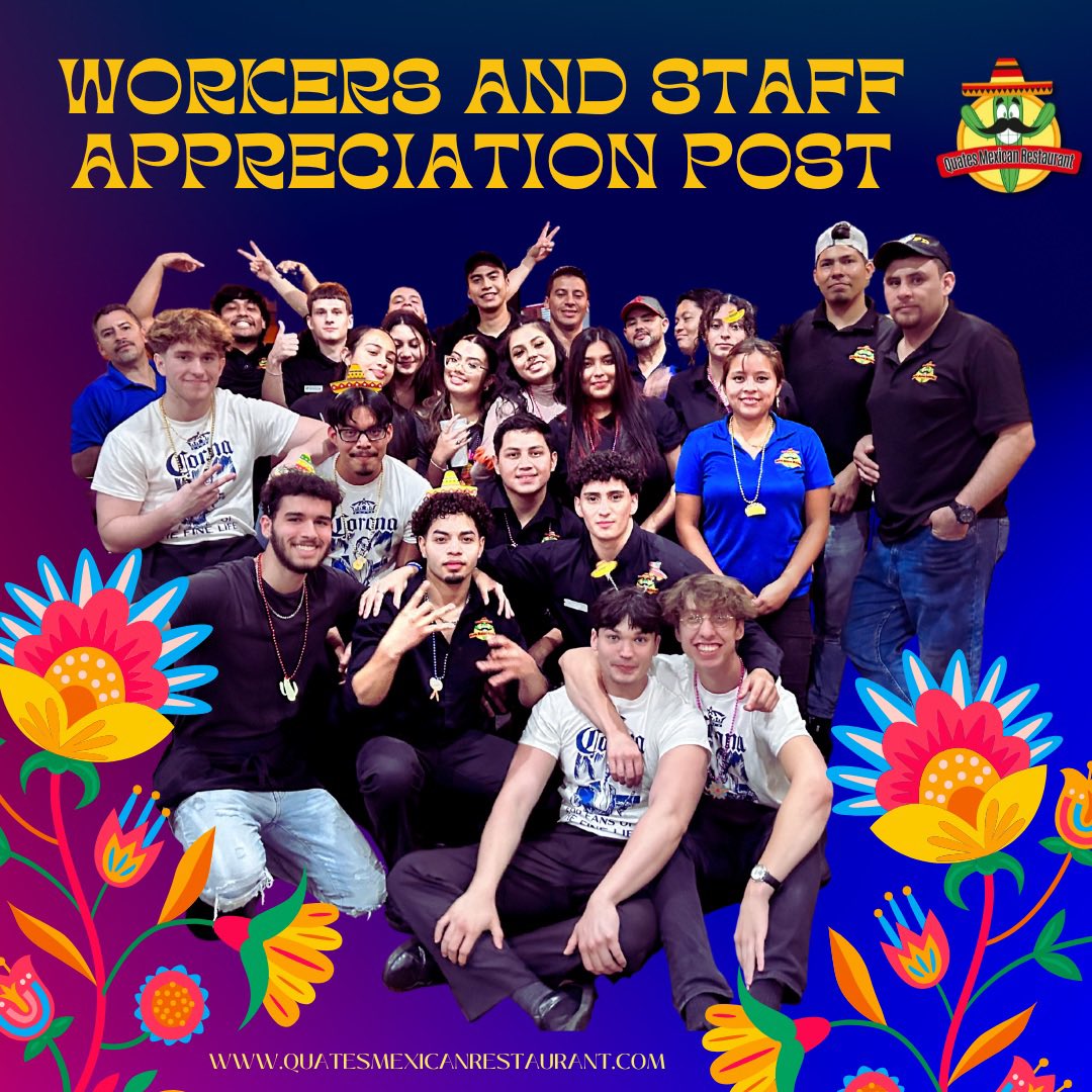 MexicanQuates's tweet photo. Thank you to the ones who help
make the impossible POSSIBLE here at Quates both in Oakland Park and Boca Raton❤️🇲🇽🎶
#AppreciationPost
#Cincodemayo https://t.co/98WsByWlhb
