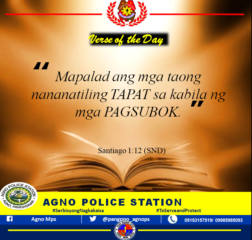 pangppo_agnops's tweet photo. VERSE OF THE DAY

#SERBISYONGNAGKAKAISA 
#ToServeandProtect 
#PRO1RegionalDirector
#PangasinanPPO
#PoliceRegionalOffice1Official https://t.co/jALODVG2Kh