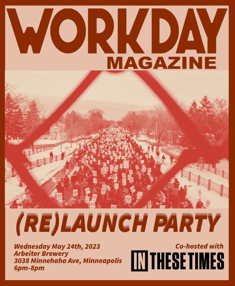 Workday Magazine is being relaunched!!!

When: Wed., May 24, 6pm to 8pm

Where:
@ArbeiterBrewing
at 3038 Minnehaha Ave, Minneapolis

Join us for a panel discussion and audience Q&amp;A! - Free event!

#Communist #Communism #CPUSA #Marxist #TwinCities #YCL #workersrights