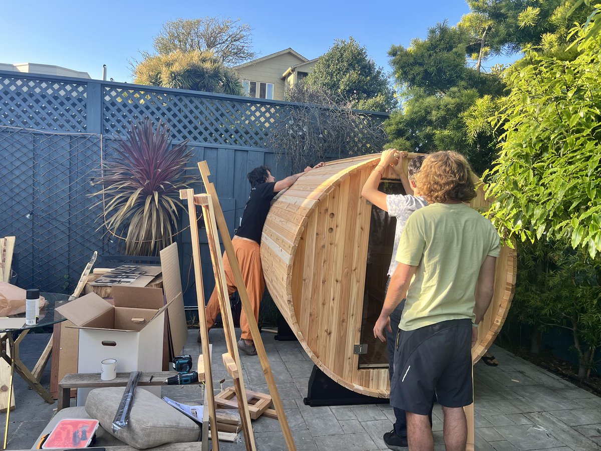 Sauna Build at The Muse! 
Getting ready to sweat for a cause... 🧖‍♀️🧖🏻‍♂️🔥