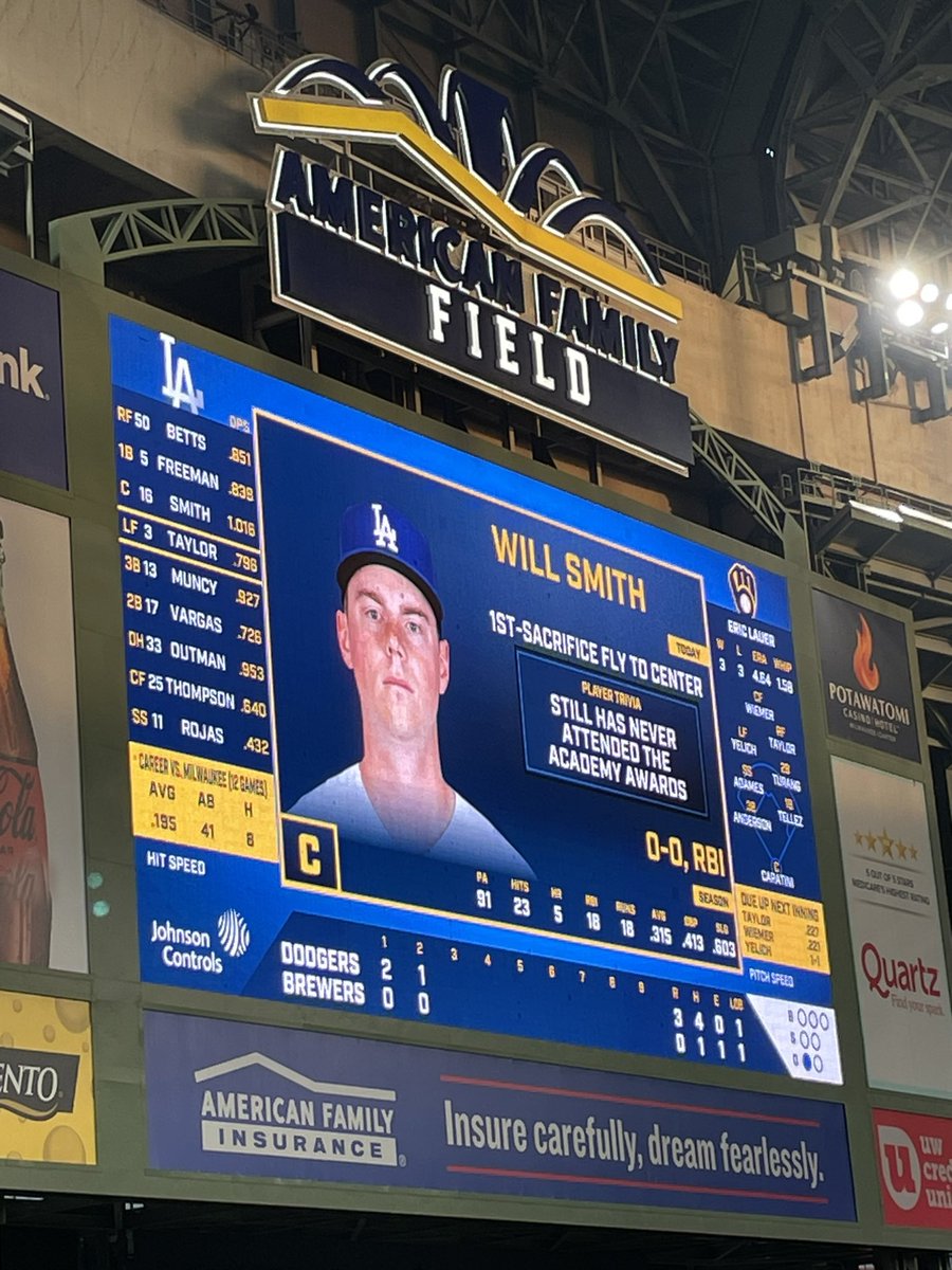 coldfolds's tweet photo. @JomboyMedia per your previous pod, the Brewers scoreboard is still on the right side of playful ribbing, steering clear of Kershaw tears https://t.co/4XdFBIBxtT