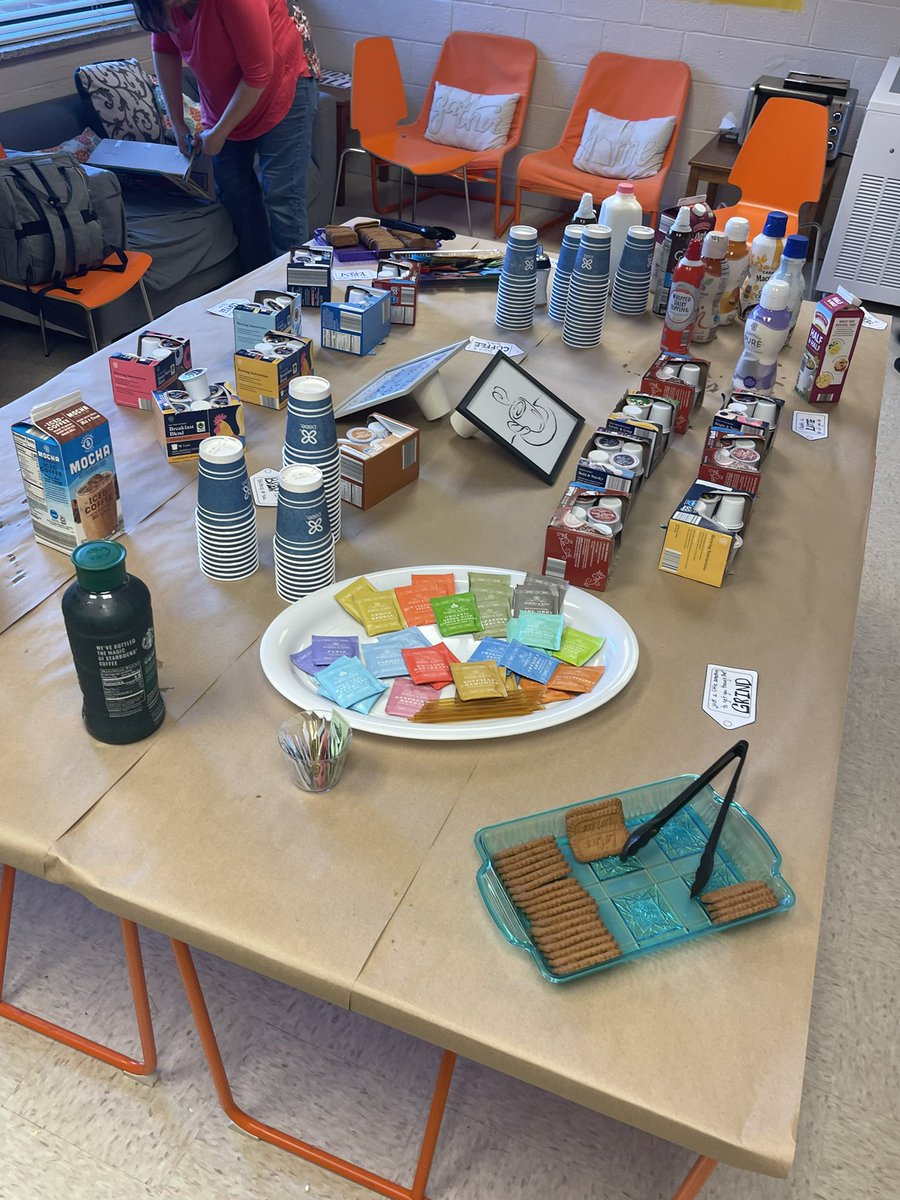 MHES_Principal's tweet photo. Thank you to @MHES PTA for kicking off Teacher Appreciation week! We are grateful we have teachers who continue to raise the bar! Thank you! 💪🏾 #mustangnation #coffeebar #salsabar https://t.co/KkS34n27F9