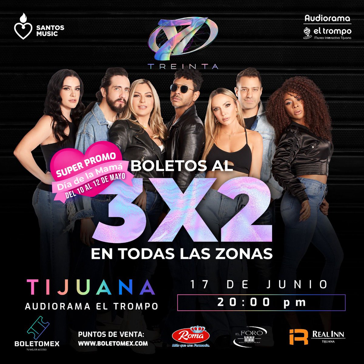 SantosMusicMex's tweet photo. FESTEJA A MAMÁ CON OV7 EN #TIJUANA
DEL 10 AL 12 DE MAYO
TODOS LOS BOLETOS AL 3X2
EN TODAS LAS ZONAS
NOS VEMOS EL 17 DE JUNIO
.
#diadelasmadres #DiadelasMadres2023 https://t.co/ONFs2aaiaN