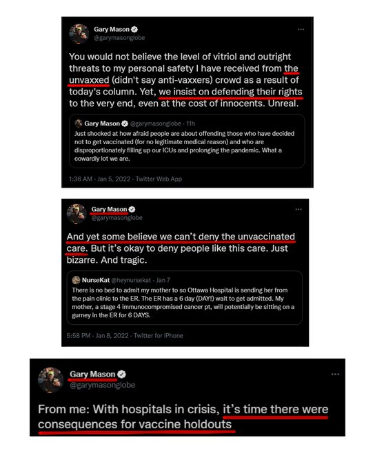 goingtogetugly's tweet photo. @picardonhealth @garymasonglobe @GlobeDebate Here we have two of the Canadian 'journalists' whose own "ugly" records perfectly validate what Danielle Smith said pretending they occupy the moral high ground here.

It would be hilariously ironic if it wasn't so despicable and disturbingly Orwellian. https://t.co/sIFcxoNlLl