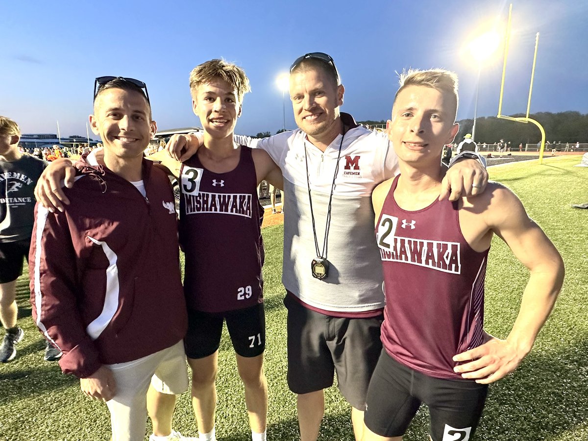 After finishing 1st and 5th at the NLC meet, Liam Bauschke and Dakota Jozwiak are now 2nd and 9th on the all time 3,200 list in Mishawaka history!