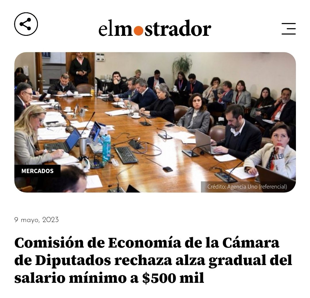 VctorFl03917206's tweet photo. SUELDO MÍNIMO DE $500.000
El día de hoy, en la comisión de economía, la derecha en bloque rechazó el aumento del sueldo mínimo.
El Partido Republicano anuncia qué rechazará este aumento cuando se coloque en la sala la discusión para su aprobación.
Gracias https://t.co/gh4k4S8PCm