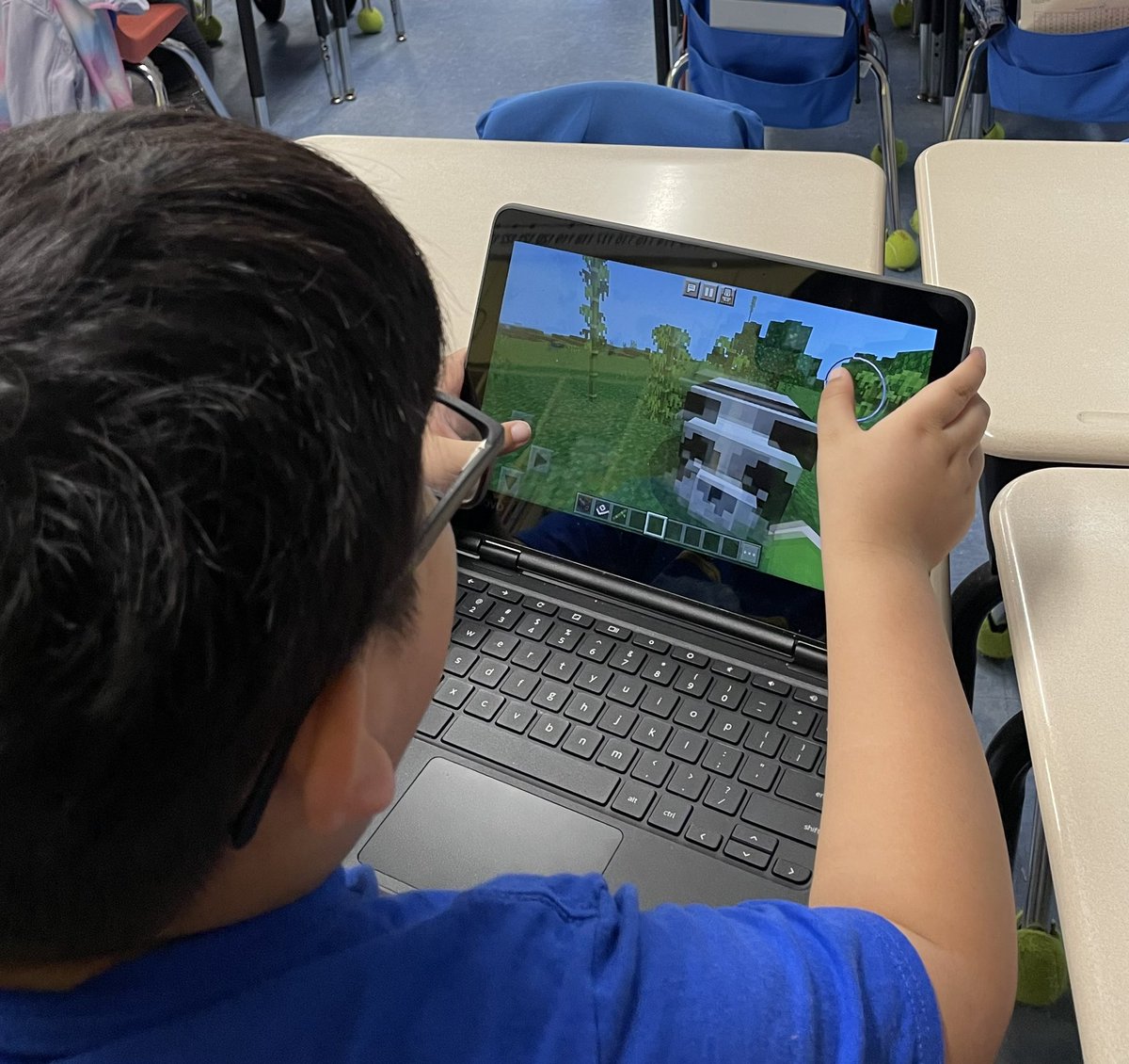 Experiences do not always need to be in person!  Ss at <a href="/BrecknockRocks/">Brecknock Elementary</a> began to uncover components of habitats and adaptations while utilizing the biomes in <a href="/PlayCraftLearn/">Minecraft Education</a>. #mifflinsd