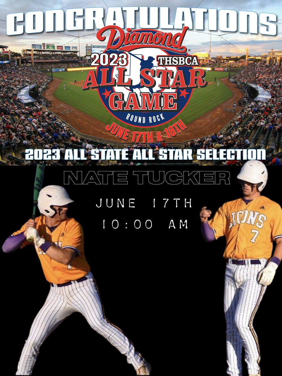 Granger_Lions's tweet photo. ๐ฅ๐ฆโพ๏ธ Congratulations to @NateTucker1107 on being selected to the 2023 Diamond All Star Game! @GrangerHSsports
#GHSBaseball #AllStarGames2023 https://t.co/JXQGAfKnYv