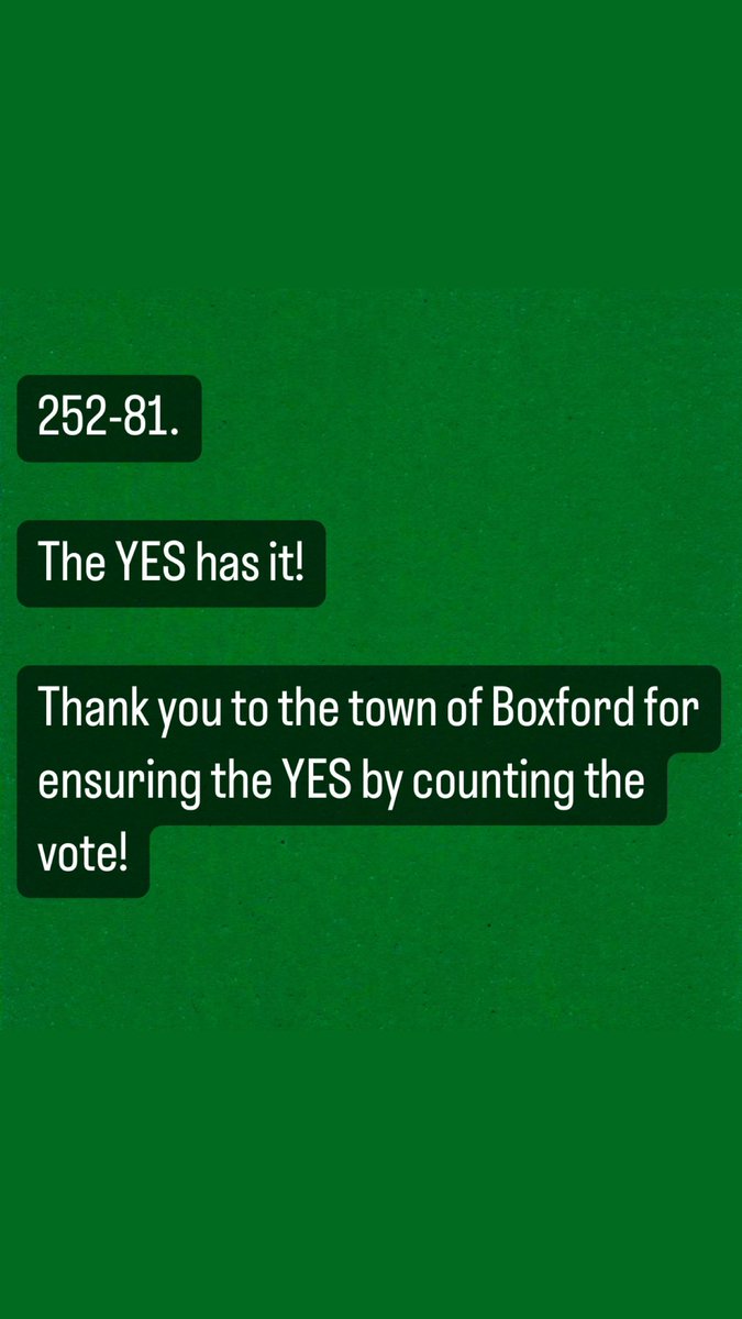 252-81. We appreciate the Town of Boxford voting yes (and for counting it up just to be sure!).