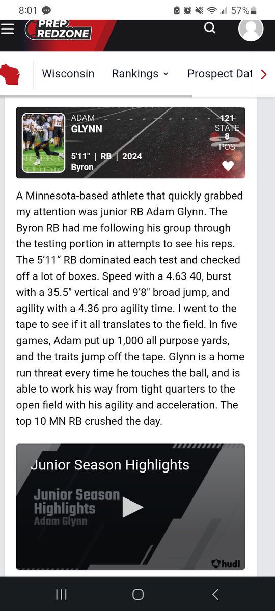 Thank you <a href="/MJ_NFLDraft/">Mark Johnson</a> for the great write up!! I appreciate the recognition! <a href="/PrepRedzoneWI/">Prep Redzone Wisconsin</a> <a href="/ByronMNFootball/">Byron Bears Football</a> <a href="/PrepRedzoneMN/">Prep Redzone Minnesota</a>