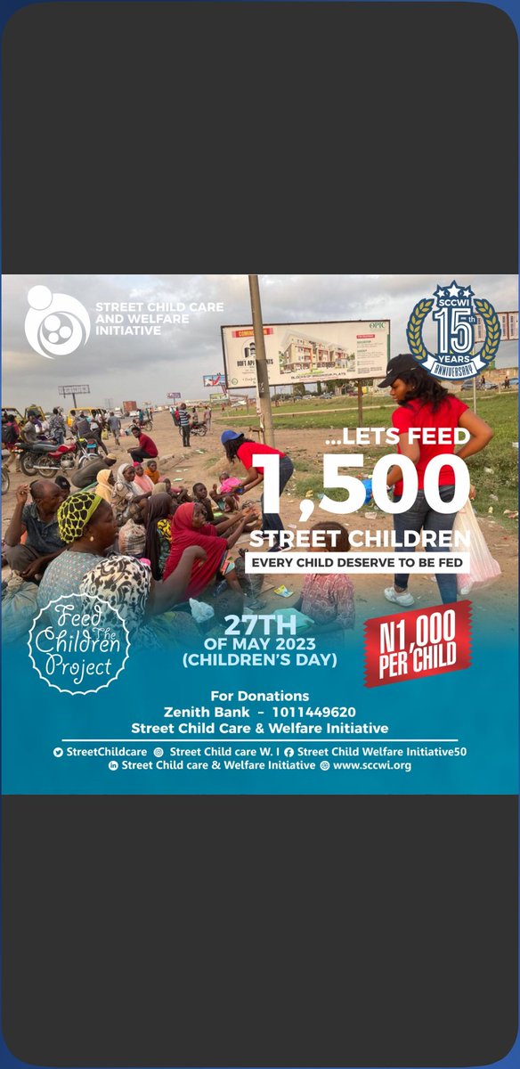 How will you like to put smiles on alot of children cone May 27th. 
Support us to make that happen.
#Feedthechildrenproject #feedthechild #streetchild #streetchildren