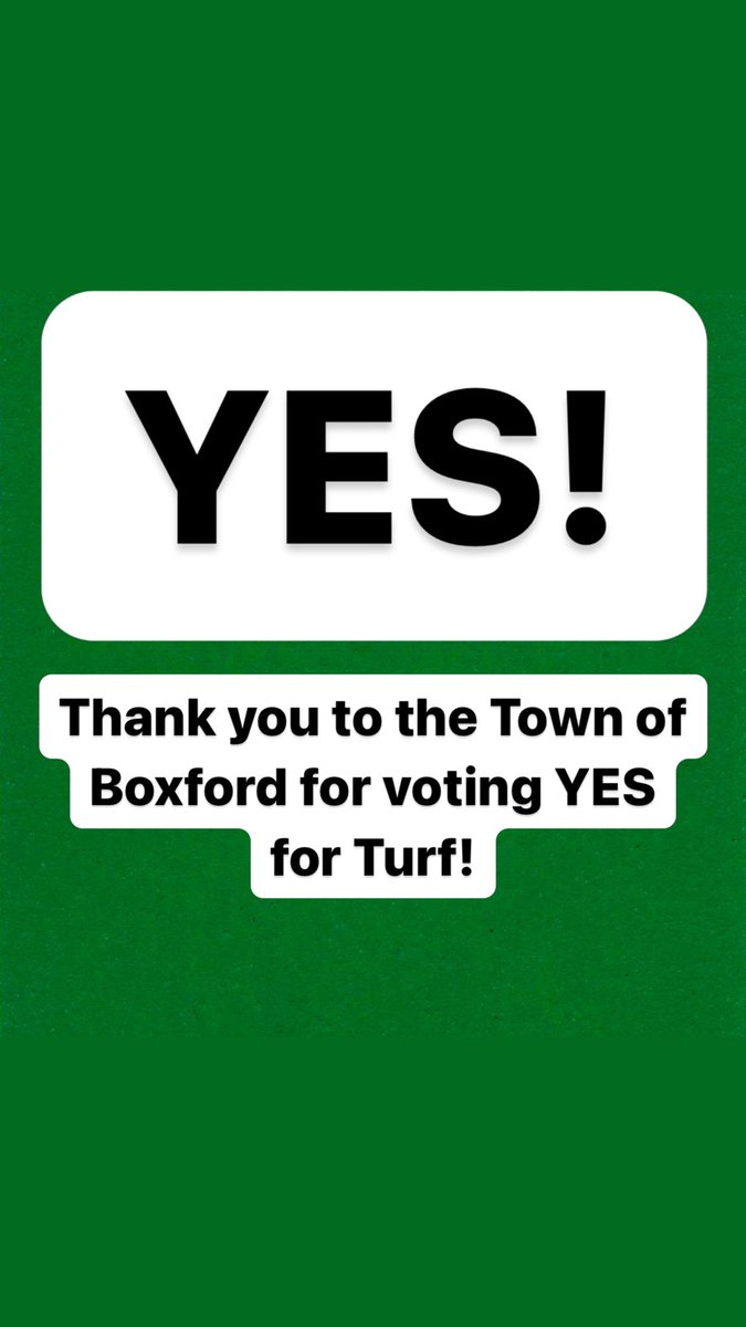 Thank you to the Town of Boxford for voting YES for turf.