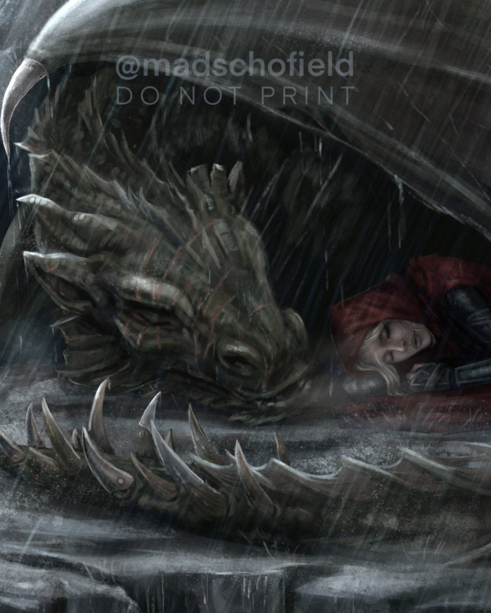MadSchofield's tweet photo. ⛈️ Shelter of a Friend 🐉 

Abraxos is baby girl 🫶

Characters by: Sarah J. Maas 
Book series: Throne of Glass 

#sjm #throneofglass #manonblackbeak #abraxos #HoF https://t.co/DDZjZF9rsX