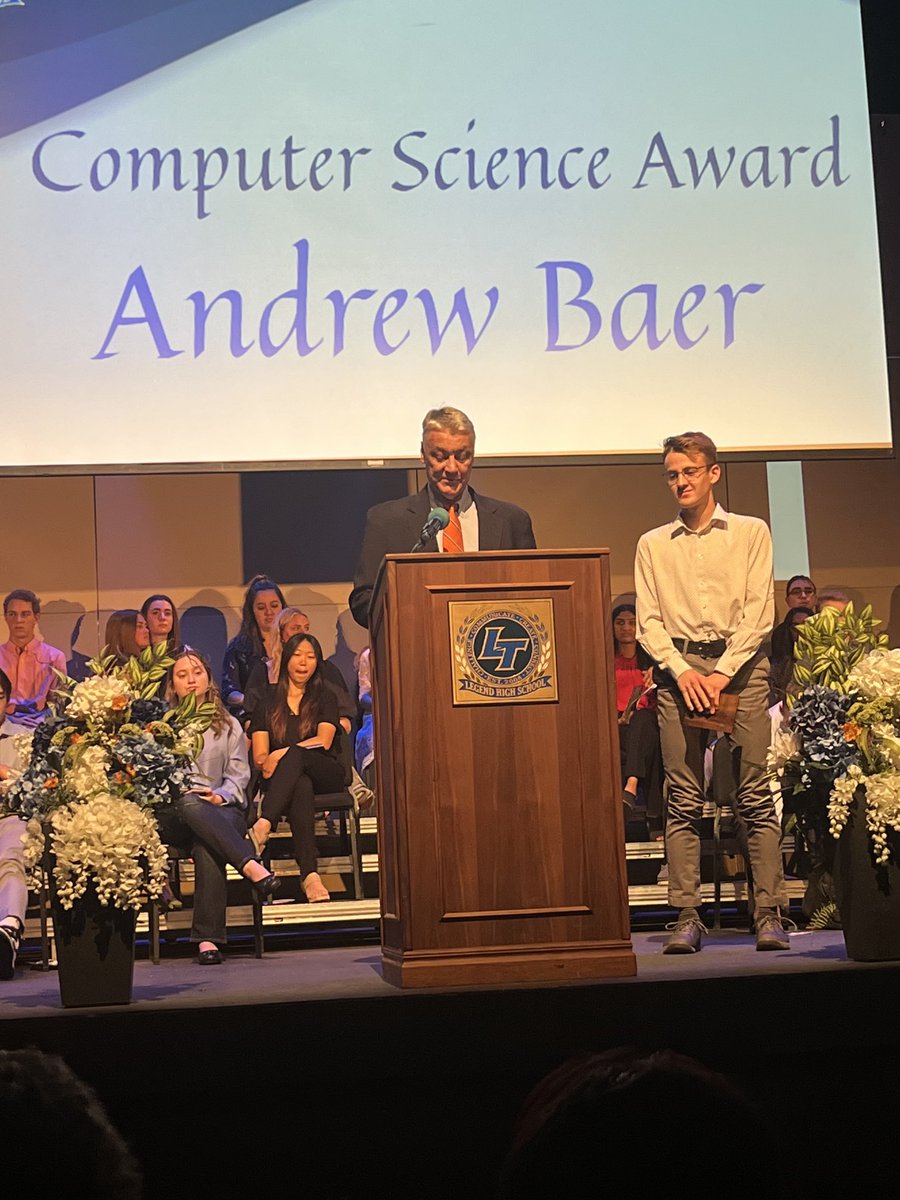 Computer Science underclassman of the year, Andrew Baer!!!