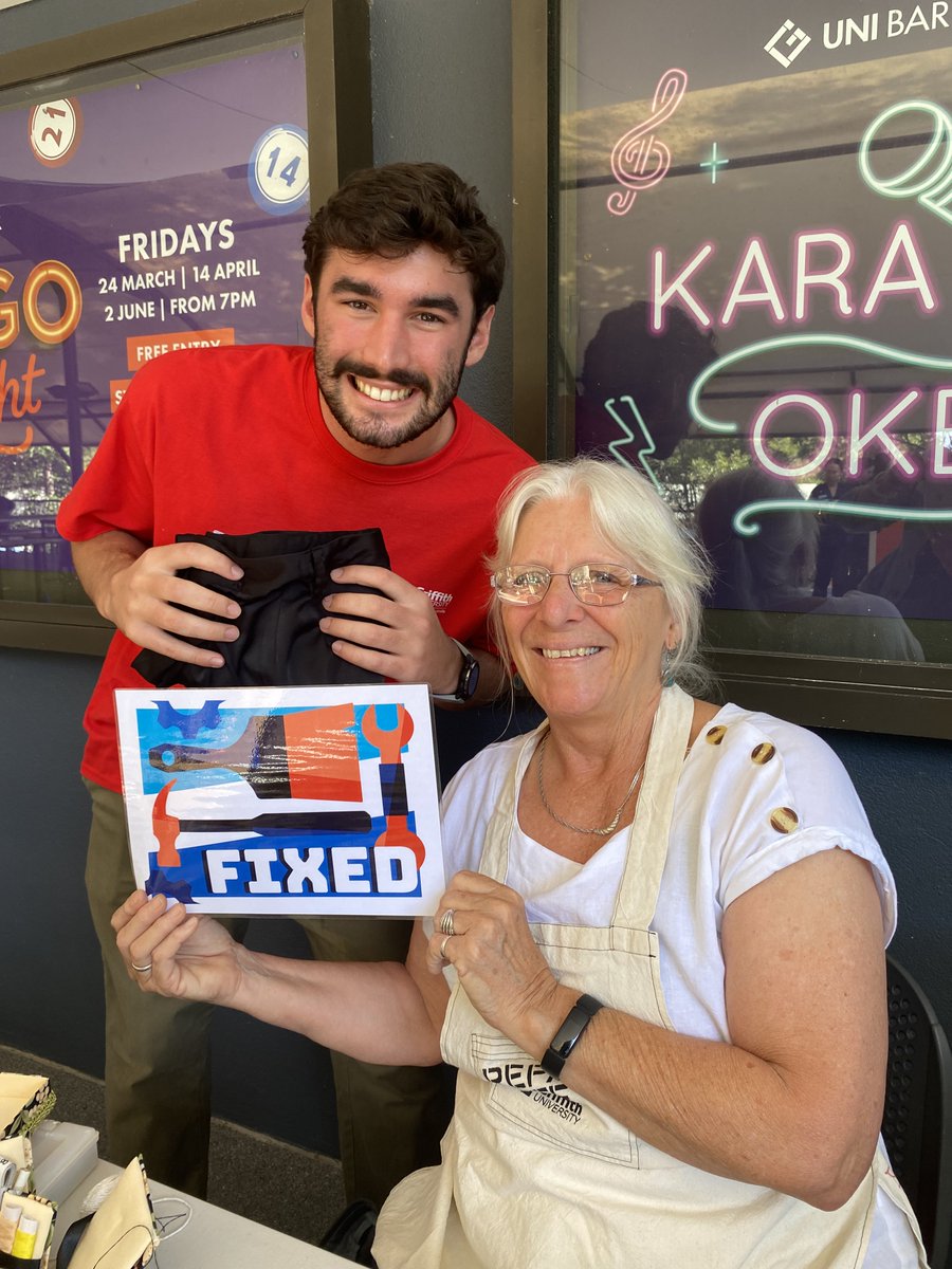 #Repair is happening now <a href="/Griffith_Uni/">Griffith University</a> #GoldCoast campus. Come along and bring your broken items #Griffithunirepaircafe  <a href="/SustDev/">UN DESA Sustainable Development</a> 
@RepairCafe_E  #righttorepair
#australianrepairnetwork #repair
#reuse #oldisnew
#sustainabledevelopmentgoals #sustainability
#environment