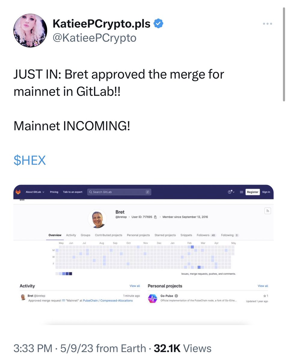 TheCryptoMando's tweet photo. Mando when do you think Pulse will go live? Im getting this in my DMโs like crazy. Here is my answer.
Based on @bretep last activity & @GammaDevOps last tweet I think we see main net by Saturday. If you want copies of Hex or anything else Iโd grab it now! โ ๏ธ*Never Adviceโโ ๏ธ https://t.co/IQgq0cufXq
