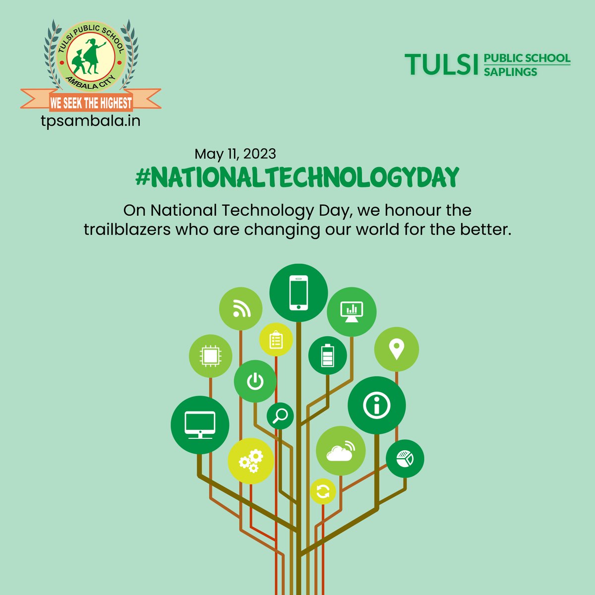 TulsiSaplings's tweet image. Let&apos;s embrace the power of technology to drive innovation, catalyze progress, and create a better world for all🌎🚀

#EndlessPossibilities #TechPotential #NationalTechnologyDay #TulsiSaplings #School #CBSESchoolAmbala #AmbalaSchools #PreSchool #Kindergarten #Nursery