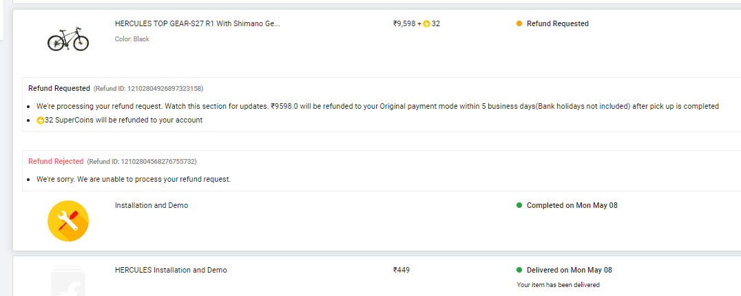 pgp37138's tweet photo. @flipkartsupport  @_Kalyan_K   @Flipkart  @FlipkartStories  @_sachinbansal   
When my item is eligible for refund, it is getting rejected, seller offers replacement. Why refund option is showing. 
No escalation, to #Flipkart  team. 
#FlipkartAtYourService 
 #worstexperience https://t.co/xWjZc1Hj7E