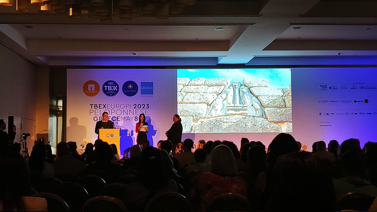 It's on-- TBEX Europe in Greece, with the local governor and mayor of Kalamata. #tbexpeloponnese.