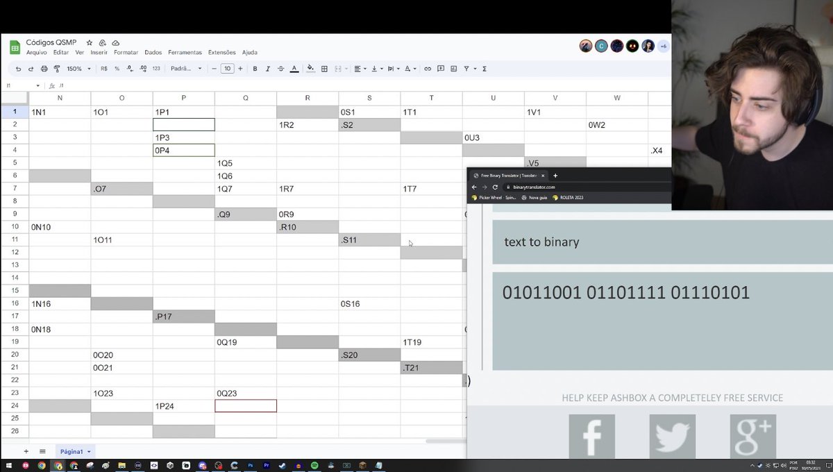 sir__sab's tweet image. If you’re confused as to what cellbit is doing:
He discovered that every 8 codes there’s 1 with a pint that works as a separation for a binary code, so basically he’s looking for all codes in order so he can translate the binary codes #QSMPGlobal