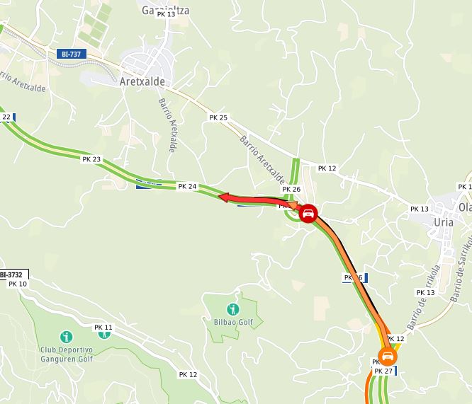 🚗🚗🚗Hainbat ibilgailuren arteko #istripua #N637 Km 24 #Lezama-n Barakaldoko…