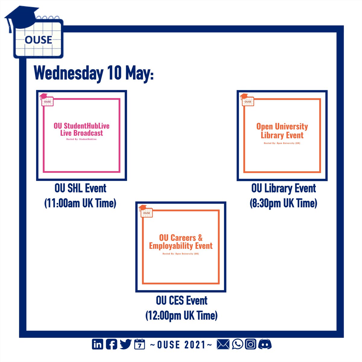 OU_Events's tweet photo. @OpenUniversity events happening today👇
.
.
#OpenUniversity #OUStudents #StudentHubLive #SHL23 #OUCareers #OULibrary https://t.co/KNq5yd7Wfx