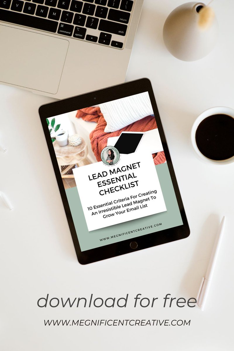 It's here!  Due to popular demand here's my LEAD MAGNET Checklist!
#leadmagnet
#business 
#onlinesales 
pages.megnificentcreative.com/leadmagnetchec…