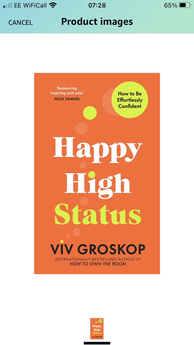 VivGroskop's tweet image. First cover quote: “Reassuring, inspiring and wise” — Julia Samuel. (Who is a hero of mine so I am doing a little dance. It is a dance of wisdom.)💃 My new book Happy High Status, out June 29. Pre-order: linktr.ee/happyhighstatus