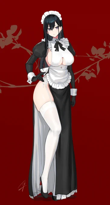 #メイドの日  うちの娘に着せたスリットメイドでも見てってよ