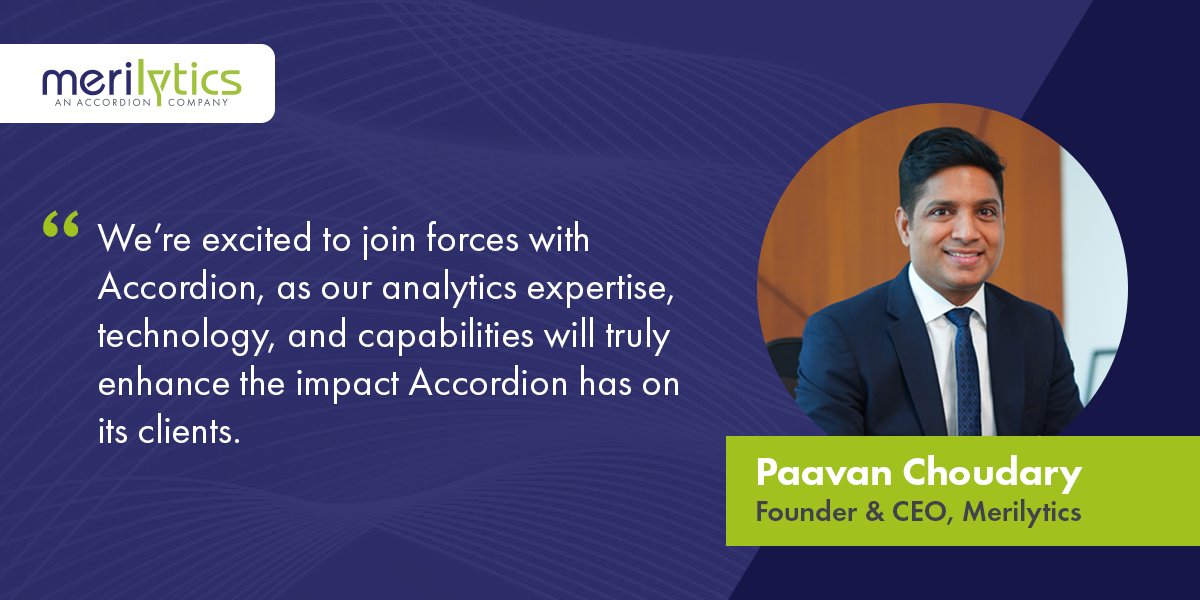 merilytics's tweet photo. The news is out! Merilytics has joined @Accordion , a leading private equity-focused financial and technology consulting firm. Merilytics’ expertise will lay the foundation for Accordion’s best-in-class Data &amp; Analytics Practice.

Click here for details - https://t.co/STIFPVVqAP https://t.co/QXCRivue8v