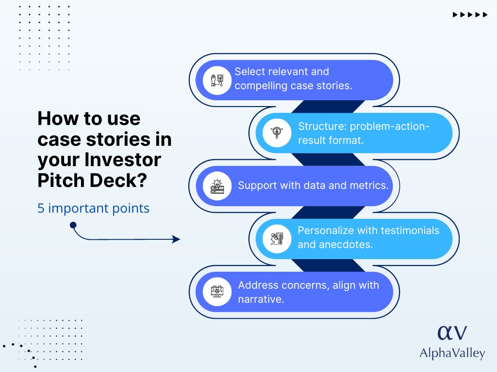 alphavalleyco's tweet photo. Attention entrepreneurs! Ignite your investor pitch deck with compelling case stories. Master the art of selection, structure, personalization, storytelling, and alignment. Ready to captivate investors? Access expert tips - https://t.co/bxux9yOSnn  #startup #funding #pitchdeck https://t.co/ojh2c8vq6T