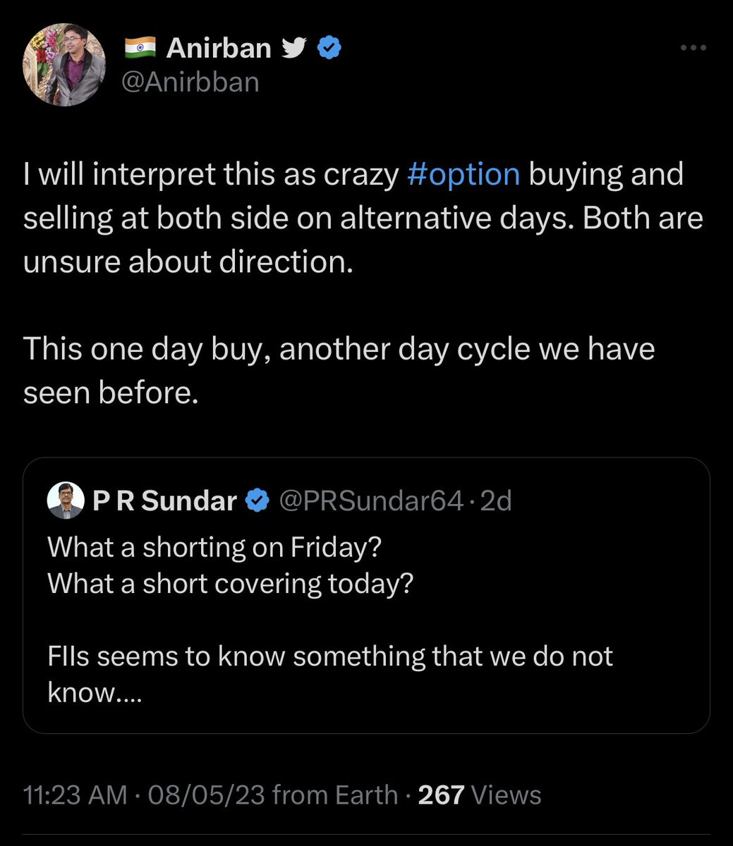 Anirbban's tweet photo. @PRSundar64 #Nifty not going anywhere. Indecisive behaviour as envisioned 3 days back. 

Waiting for the event. It can be big move or become non-event after that. https://t.co/2gMZ5fjFaw