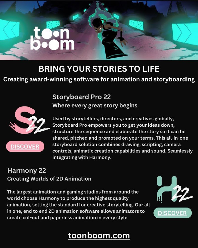 AnimationXpress's tweet photo. Toon Boom Storyboard Pro 22 and Harmony 22
Learn more: https://t.co/1WyIAJmfKA
BRING YOUR STORIES TO LIFE
Award- winning software for animation & storyboarding
#ToonBoom #ToonBoomHarmony #JamVan #2DAnimation #CutoutAnimation https://t.co/6JpFVQGN54