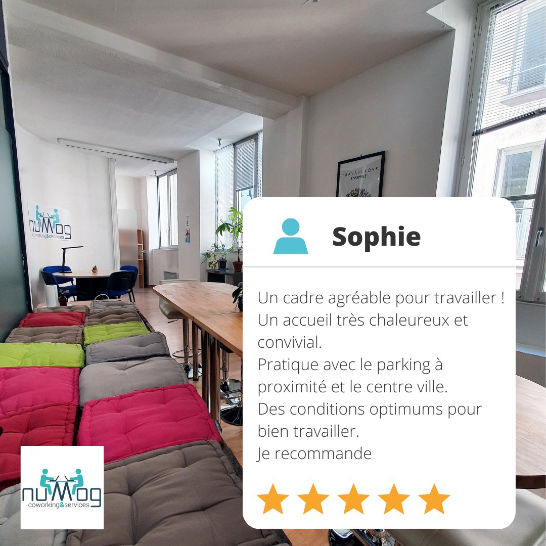 Nous sommes heureux de lire vos avis positifs et de voir que vous vous sentez bien dans notre espace de coworking. C’est toujours un plaisir de vous accueillir. 🤗
👉numog.com/fr/

#coworking #convivialite #avis #yonne