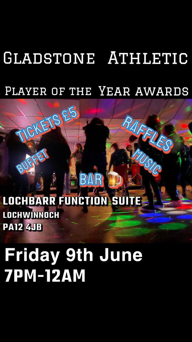 ****Player of the Year night****
Our POTY might will be held on Friday 9th June at Lochbarr function suit Lochwinnoch 🏆🍺🍕
Make sure to come down for a good night, buffet and beer available 😜
🪨
Tickets only £5